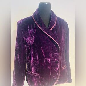 Together Vintage Velvet Blazer in Deep Purple
